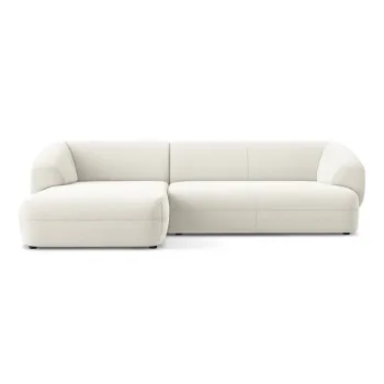 Coltar alb cu tapiterie din catifea (cu colt pe partea dreapta) Moana - Makamii imagine