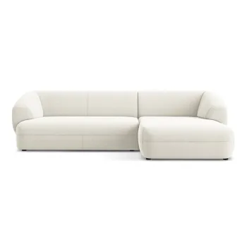 Coltar alb cu tapiterie din catifea (cu colt pe partea stanga) Moana - Makamii imagine