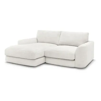 Coltar alb cu tapiterie din chenille (cu colt pe partea dreapta/cu sezlong) Leonore - Bobochic Paris imagine