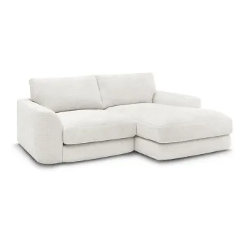 Coltar alb cu tapiterie din chenille (cu colt pe partea stanga/cu sezlong) Leonore - Bobochic Paris imagine