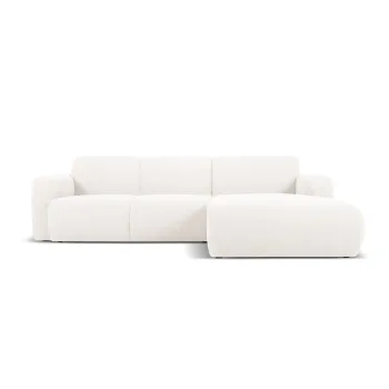 Coltar alb cu tapiterie din stofa boucle (colt stanga) Molino - Micadoni Home imagine