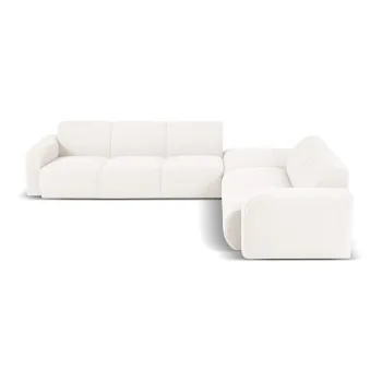 Coltar alb cu tapiterie din stofa boucle (colt stanga) Molino - Micadoni Home imagine