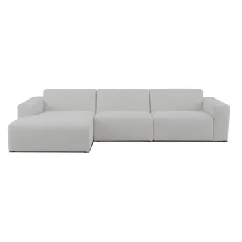 Coltar alb cu tapiterie din stofa boucle (cu colt pe partea dreapta) Roxy - Scandic imagine