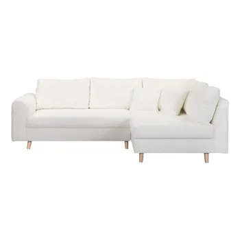 Coltar alb cu tapiterie din stofa boucle (cu colt pe partea stanga ) Ariella - Ropez imagine