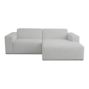 Coltar alb cu tapiterie din stofa boucle (cu colt pe partea stanga ) Roxy - Scandic imagine