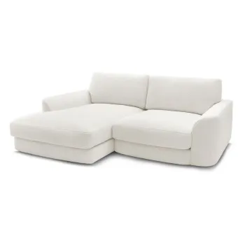 Coltar alb cu tapiterie din tesatura boucle (cu colt pe partea dreapta/cu sezlong) Leonore - Bobochic Paris imagine