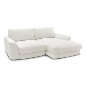 Coltar alb cu tapiterie din tesatura boucle (cu colt pe partea stanga/cu sezlong) Leonore - Bobochic Paris imagine