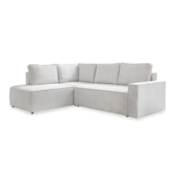 Coltar alb extensibil cu tapiterie din catifea reiata (cu colt pe partea dreapta) Brave Dave - Miuform imagine