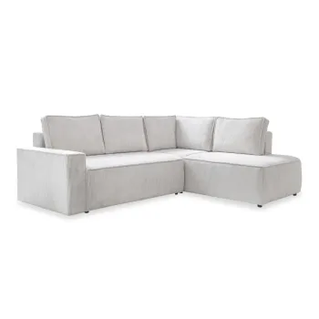 Coltar alb extensibil cu tapiterie din catifea reiata (cu colt pe partea stanga ) Brave Dave - Miuform imagine