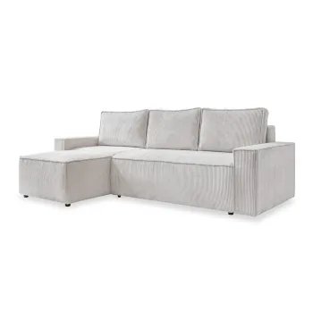 Coltar alb extensibil cu tapiterie din catifea reiata (cu colt variabil) Brave Dave - Miuform imagine