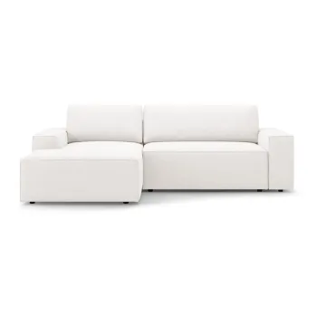 Coltar alb extensibil cu tapiterie din tesatura boucle (cu colt pe partea dreapta) Jodie - Micadoni Home imagine