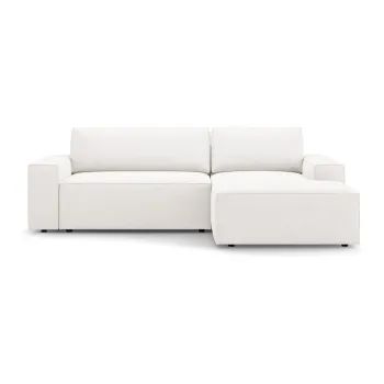 Coltar alb extensibil cu tapiterie din tesatura boucle (cu colt pe partea stanga ) Jodie - Micadoni Home imagine