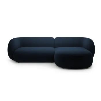 Coltar albastru cu tapiterie din catifea (cu colt pe partea stanga/cu sezlong) Kate - Micadoni imagine