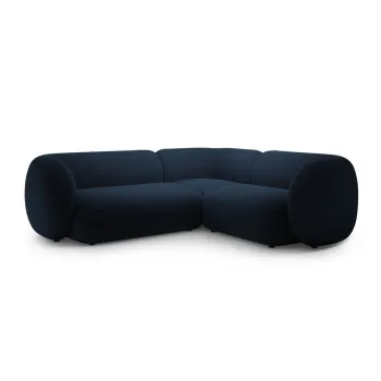 Coltar albastru cu tapiterie din catifea (cu colt pe partea stanga/in forma de 