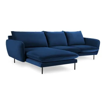 Coltar albastru cu tapiterie din catifea (cu coltar pe partea dreapta) Vienna - Cosmopolitan Design imagine