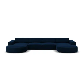 Coltar albastru cu tapiterie din catifea (cu sezlong in forma de 