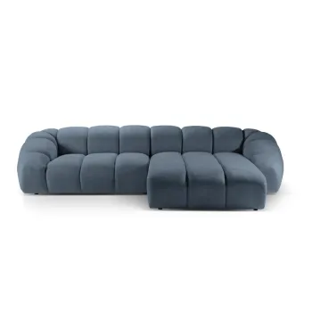 Coltar albastru cu tapiterie din catifea Diana - Micadoni Home imagine