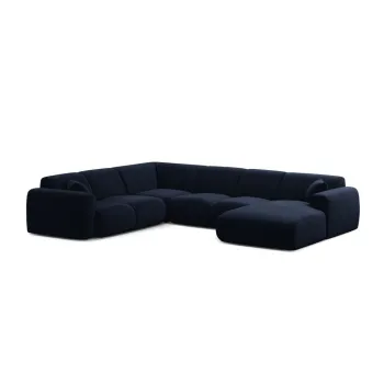Coltar albastru cu tapiterie din catifea (in forma de 
