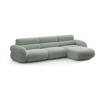 Coltar albastru cu tapiterie din chenille (cu colt pe partea stanga/cu sezlong) Neo - Micadoni imagine