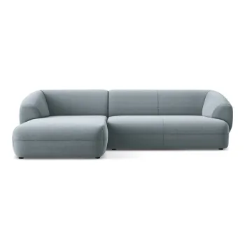 Coltar albastru deschis cu tapiterie din catifea (cu colt pe partea dreapta) Moana - Makamii imagine