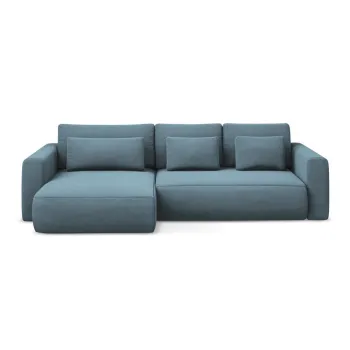 Coltar albastru deschis extensibil/cu spatiu de depozitare (cu colt pe partea dreapta/cu sezlong) Kapua - Makamii imagine