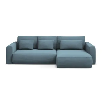 Coltar albastru deschis extensibil/cu spatiu de depozitare (cu colt pe partea stanga/cu sezlong) Kapua - Makamii imagine