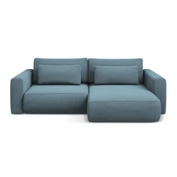 Coltar albastru deschis extensibil/cu spatiu de depozitare (cu colt pe partea stanga/cu sezlong) Kapua - Makamii imagine