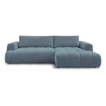 Coltar albastru extensibil/cu spatiu de depozitare (cu colt pe partea stanga/cu sezlong) Fuji - Bobochic Paris imagine