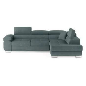 Coltar albastru extensibil/cu spatiu de depozitare (cu colt pe partea stanga/in forma de 