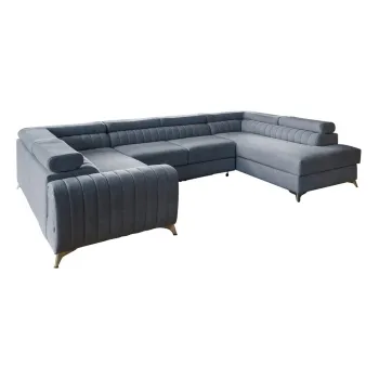 Coltar albastru extensibil/cu spatiu de depozitare (cu colt pe partea stanga/in forma de 