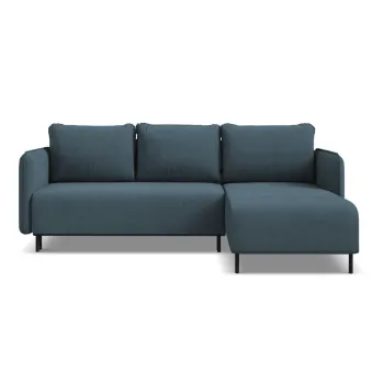 Coltar albastru extensibil/cu spatiu de depozitare (cu colt pe partea stanga) Luana - Makamii imagine