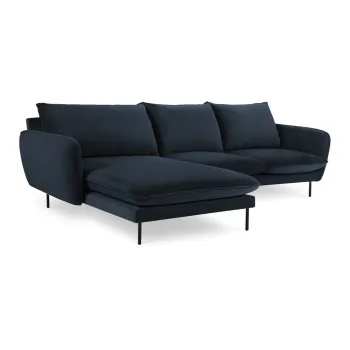 Coltar albastru inchis cu tapiterie din catifea (cu coltar pe partea dreapta) Vienna - Cosmopolitan Design imagine