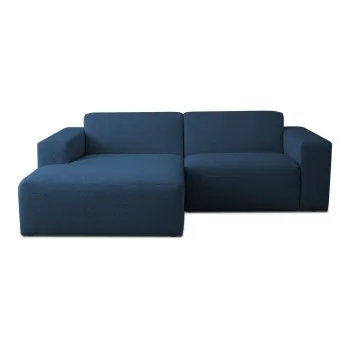 Coltar albastru inchis cu tapiterie din stofa boucle (cu colt pe partea dreapta) Roxy - Scandic imagine