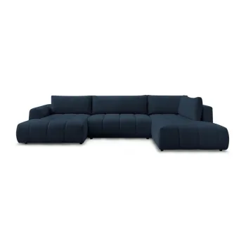 Coltar albastru inchis extensibil/cu spatiu de depozitare (cu colt pe partea stanga/in forma de 