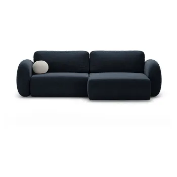 Coltar albastru inchis extensibil/cu spatiu de depozitare cu tapiterie din chenille Tonale - Cosmopolitan Design imagine