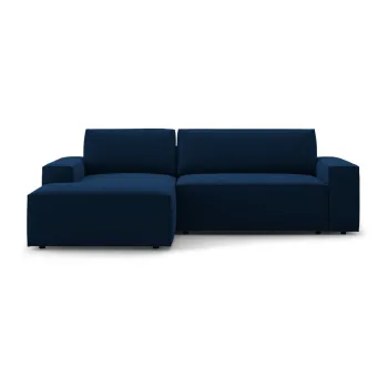 Coltar albastru inchis extensibil cu tapiterie din tesatura boucle (cu colt pe partea dreapta) Jodie - Micadoni Home imagine