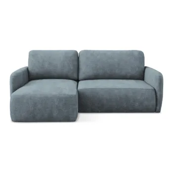 Coltar albastru prafuit extensibil/cu spatiu de depozitare cu tapiterie din chenille (cu colt pe partea dreapta/cu sezlong) Lilo - Makamii imagine