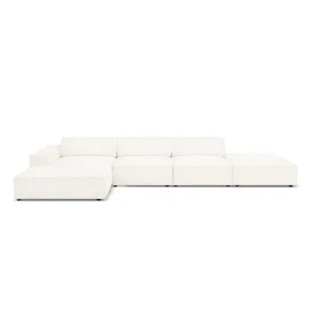 Coltar bej cu tapiterie boucle (pe partea dreapta) Jodie - Micadoni Home imagine