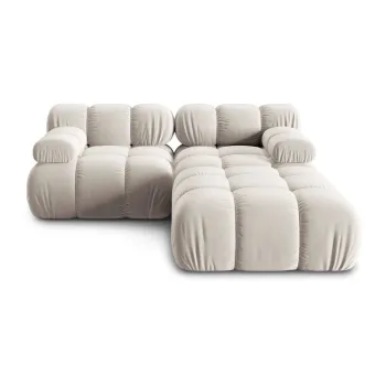 Coltar bej cu tapiterie din catifea Bellis - Micadoni Home imagine