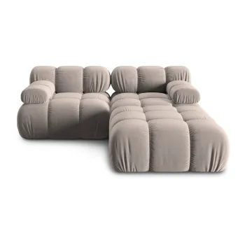 Coltar bej cu tapiterie din catifea Bellis - Micadoni Home imagine