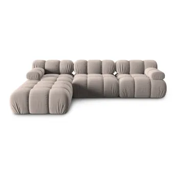 Coltar bej cu tapiterie din catifea Bellis - Micadoni Home imagine