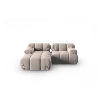 Coltar bej cu tapiterie din catifea (colt dreapta) Bellis - Micadoni Home imagine