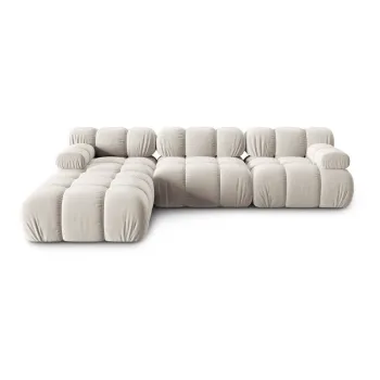 Coltar bej cu tapiterie din catifea (colt dreapta) Bellis - Micadoni Home imagine