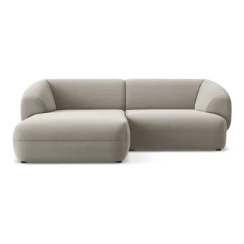 Coltar bej cu tapiterie din catifea (cu colt pe partea dreapta) Moana - Makamii imagine