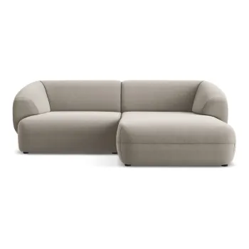 Coltar bej cu tapiterie din catifea (cu colt pe partea stanga) Moana - Makamii imagine