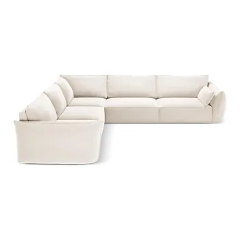Coltar bej cu tapiterie din catifea Vanda - Mazzini Sofas imagine