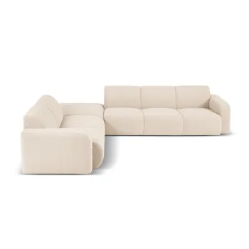 Coltar bej cu tapiterie din stofa boucle (colt dreapta) Molino - Micadoni Home imagine