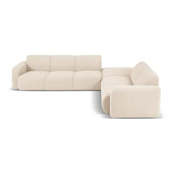 Coltar bej cu tapiterie din stofa boucle (colt stanga) Molino - Micadoni Home imagine