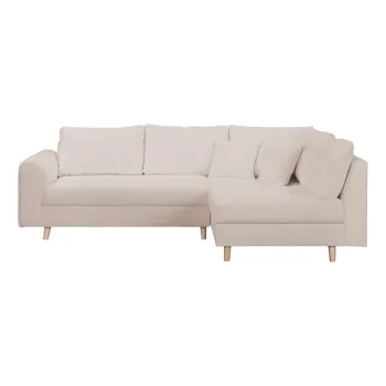 Coltar bej cu tapiterie din stofa boucle (cu colt pe partea stanga) Ariella - Ropez imagine