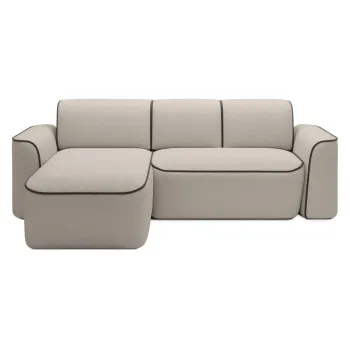 Coltar bej cu tapiterie din tesatura boucle (cu colt pe partea dreapta/cu sezlong) Ume - ELTAP imagine